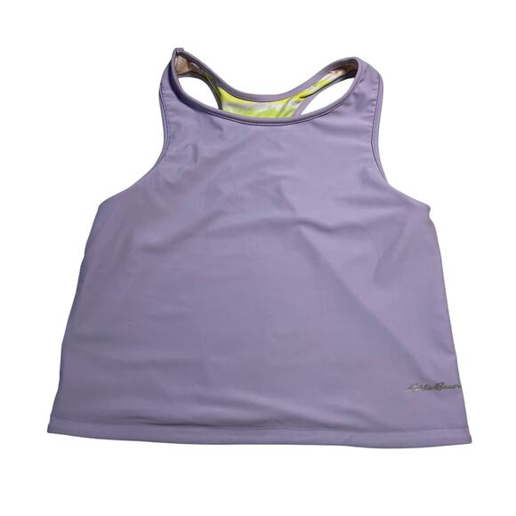 Eddie Bauer Girl's Racerback Bathing Suit Top Size L (14/16) Reversible Tie Dye - Picture 3 of 6